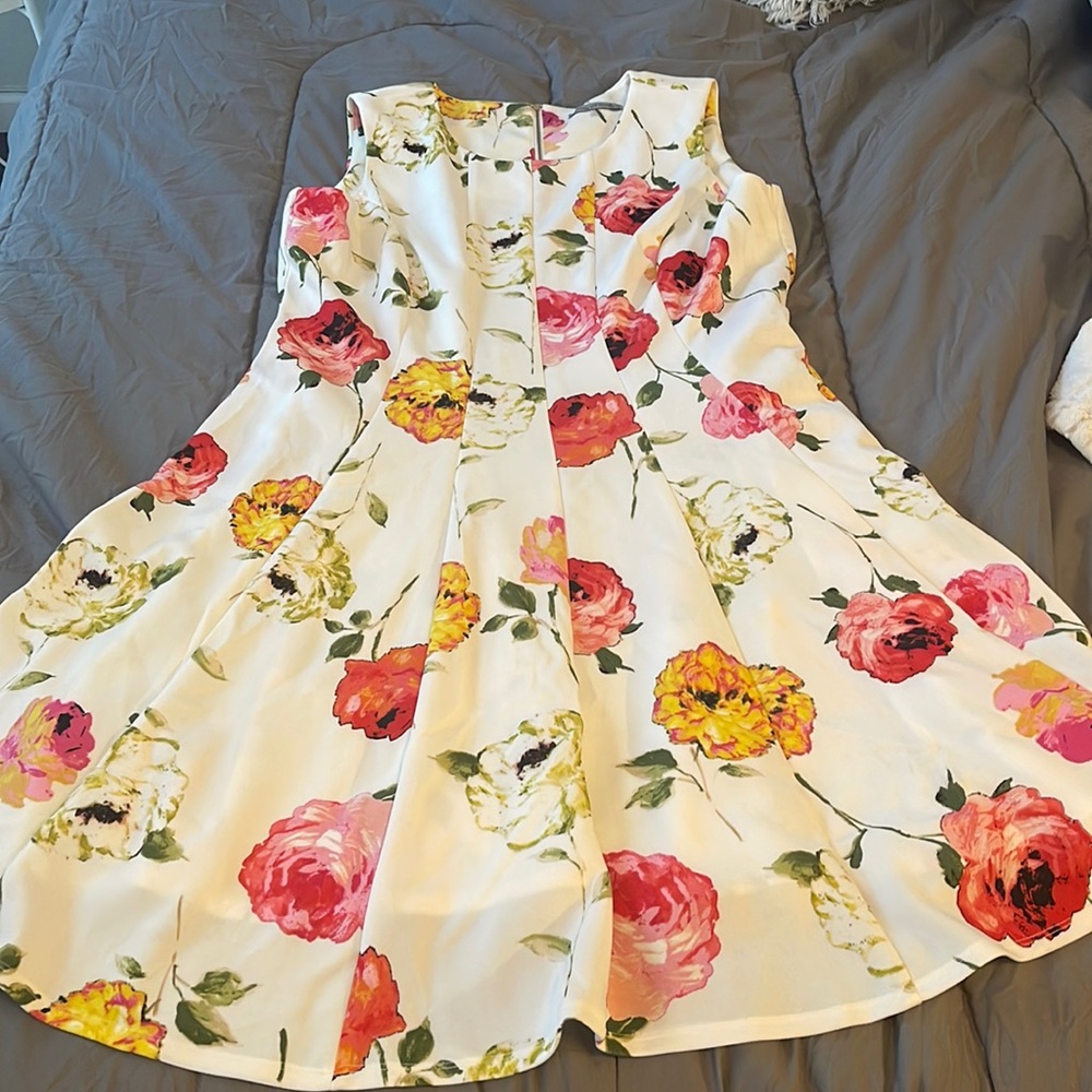 Danny and Nicole Size 18W floral spring sleeveless dress, perfect for Easter 🐣